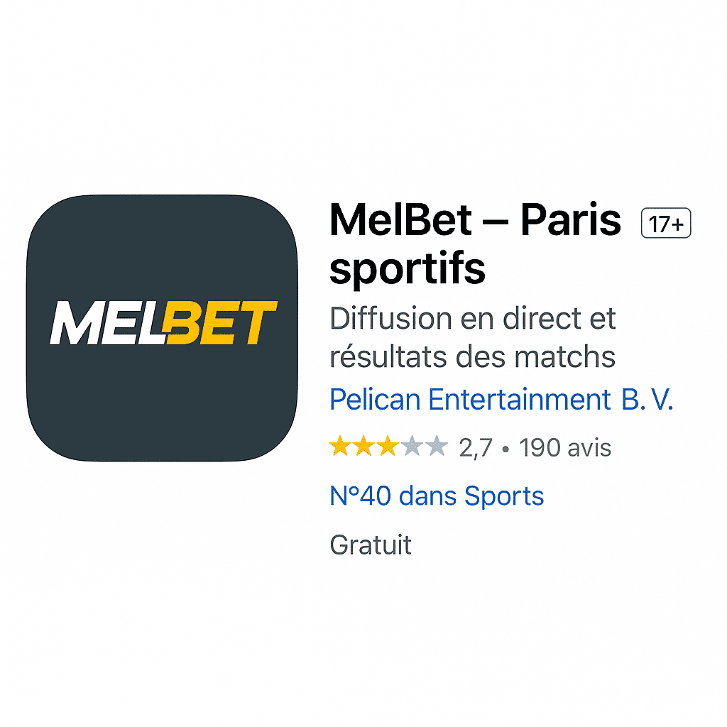 MelBet iOS application pour iPhone au Maroc